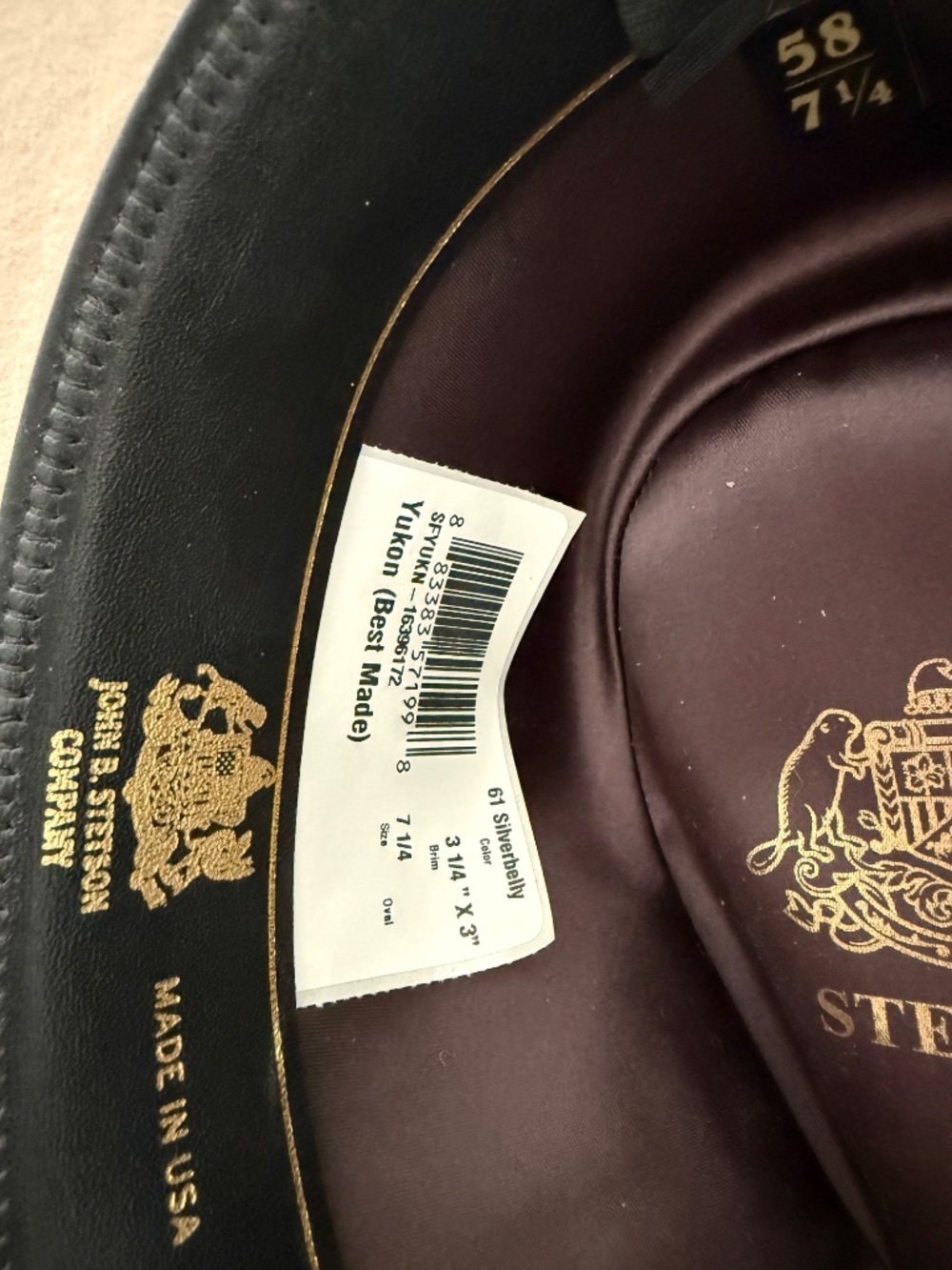 Stetson Yukon Silverbelly 7 1/4 (Best Made Co) - Picture 4 of 5